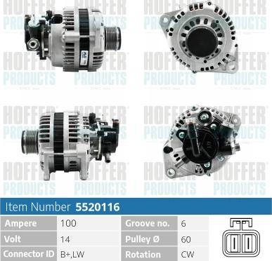 Hoffer H5520116 - Alternateur cwaw.fr