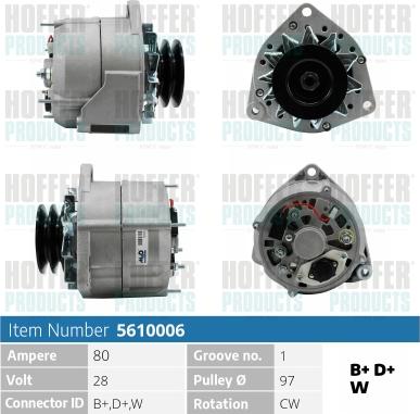 Hoffer H5610006 - Alternateur cwaw.fr