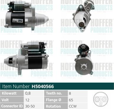 Hoffer H5040566 - Démarreur cwaw.fr