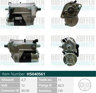 Hoffer H5040561 - Démarreur cwaw.fr