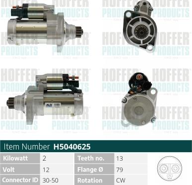 Hoffer H5040625 - Démarreur cwaw.fr