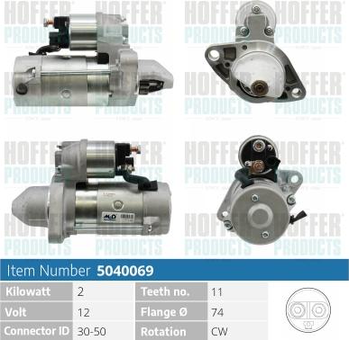 Hoffer H5040069 - Démarreur cwaw.fr