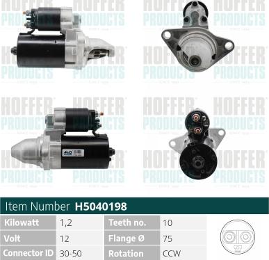 Hoffer H5040198 - Démarreur cwaw.fr