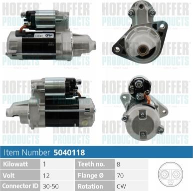 Hoffer H5040118 - Démarreur cwaw.fr