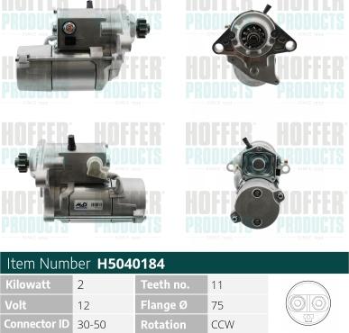 Hoffer H5040184 - Démarreur cwaw.fr