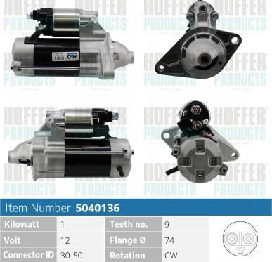 Hoffer H5040136 - Démarreur cwaw.fr