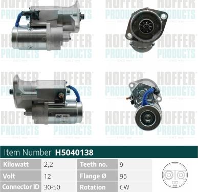 Hoffer H5040138 - Démarreur cwaw.fr