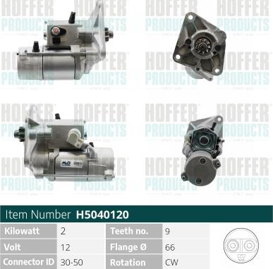 Hoffer H5040120 - Démarreur cwaw.fr