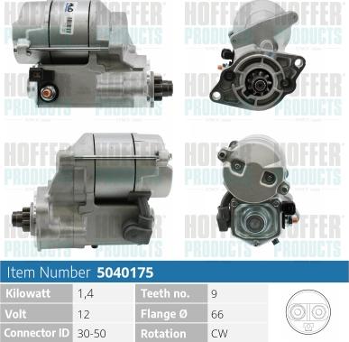 Hoffer H5040175 - Démarreur cwaw.fr