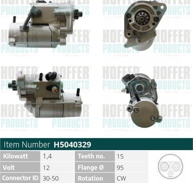 Hoffer H5040329 - Démarreur cwaw.fr