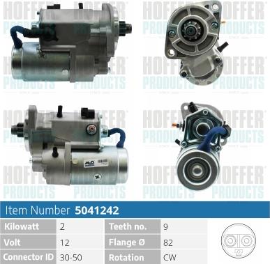 Hoffer H5041242 - Démarreur cwaw.fr