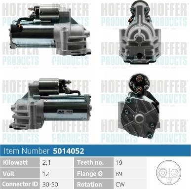 Hoffer H5014052 - Démarreur cwaw.fr