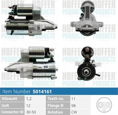 Hoffer H5014161 - Démarreur cwaw.fr