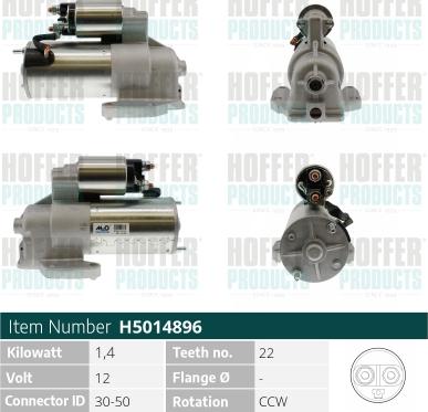 Hoffer H5014896 - Démarreur cwaw.fr