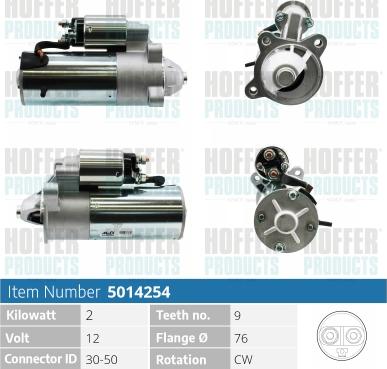 Hoffer H5014254 - Démarreur cwaw.fr