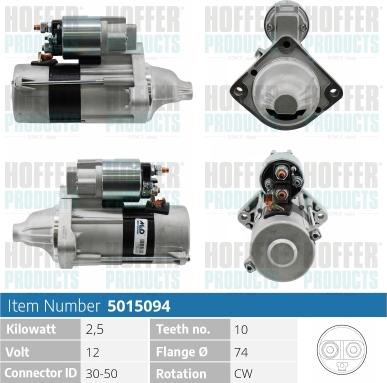 Hoffer H5015094 - Démarreur cwaw.fr