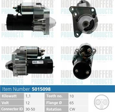 Hoffer H5015098 - Démarreur cwaw.fr