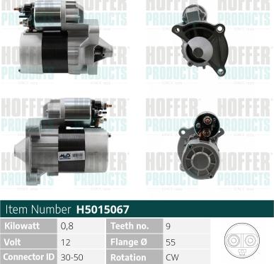 Hoffer H5015067 - Démarreur cwaw.fr