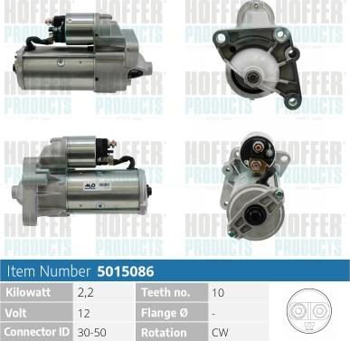 Hoffer H5015086 - Démarreur cwaw.fr