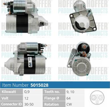 Hoffer H5015028 - Démarreur cwaw.fr