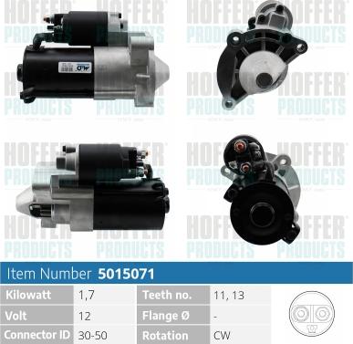 Hoffer H5015071 - Démarreur cwaw.fr