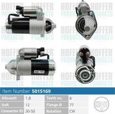 Hoffer H5015169 - Démarreur cwaw.fr