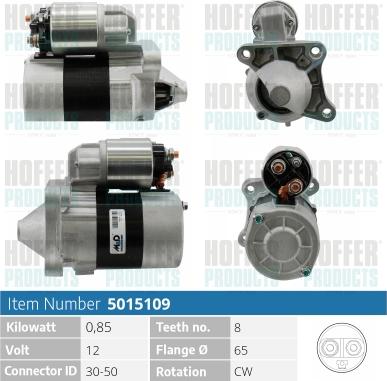 Hoffer H5015109 - Démarreur cwaw.fr