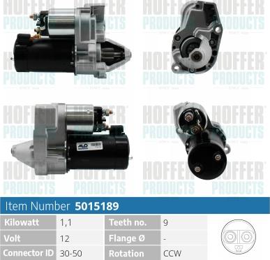 Hoffer H5015189 - Démarreur cwaw.fr