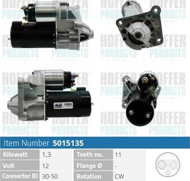 Hoffer H5015135 - Démarreur cwaw.fr