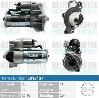 Hoffer H5015124 - Démarreur cwaw.fr