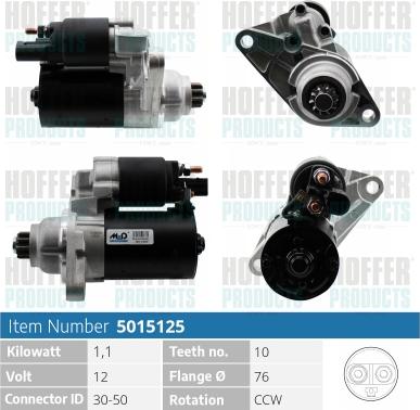 Hoffer H5015125 - Démarreur cwaw.fr