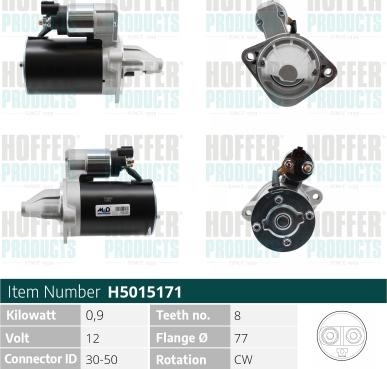 Hoffer H5015171 - Démarreur cwaw.fr