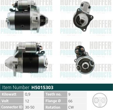 Hoffer H5015303 - Démarreur cwaw.fr