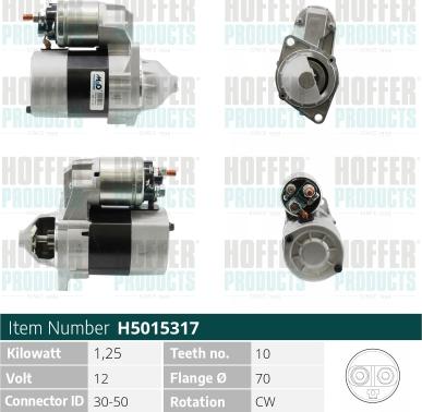 Hoffer H5015317 - Démarreur cwaw.fr