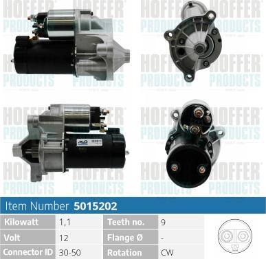 Hoffer H5015202 - Démarreur cwaw.fr