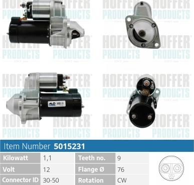 Hoffer H5015231 - Démarreur cwaw.fr