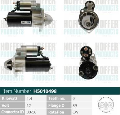 Hoffer H5010498 - Démarreur cwaw.fr