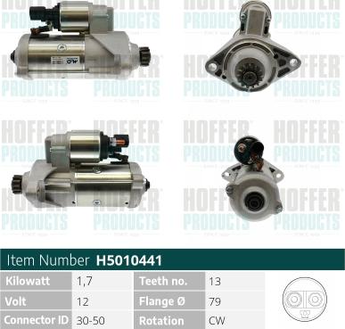 Hoffer H5010441 - Démarreur cwaw.fr