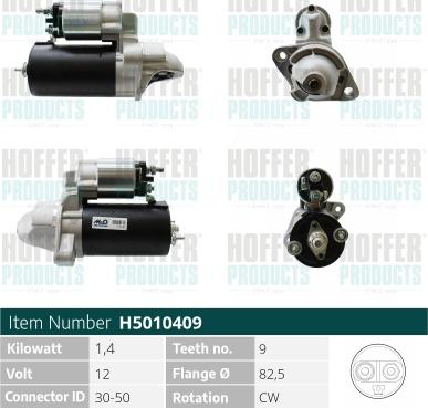 Hoffer H5010409 - Démarreur cwaw.fr