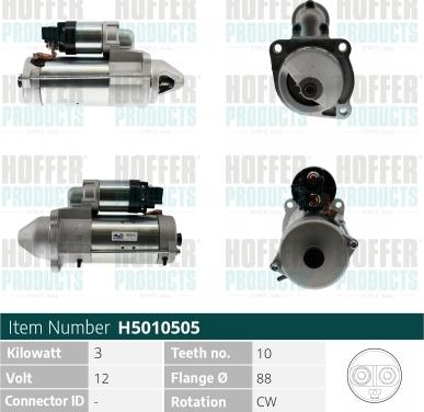 Hoffer H5010505 - Démarreur cwaw.fr