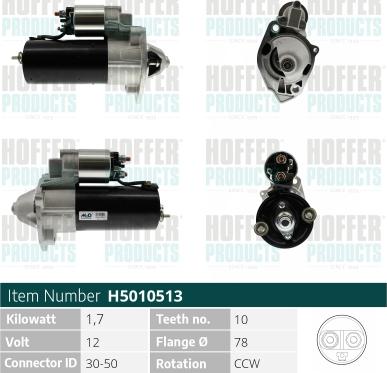 Hoffer H5010513 - Démarreur cwaw.fr