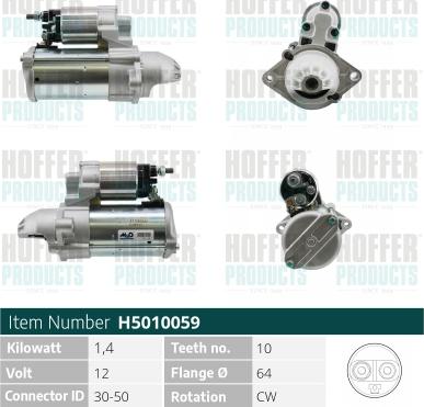 Hoffer H5010059 - Démarreur cwaw.fr