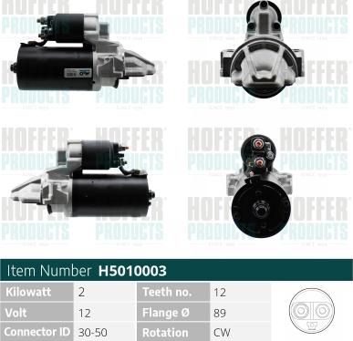 Hoffer H5010003G - Démarreur cwaw.fr