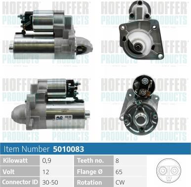 Hoffer H5010083 - Démarreur cwaw.fr