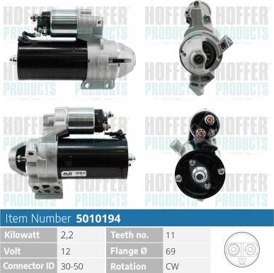 Hoffer H5010194 - Démarreur cwaw.fr