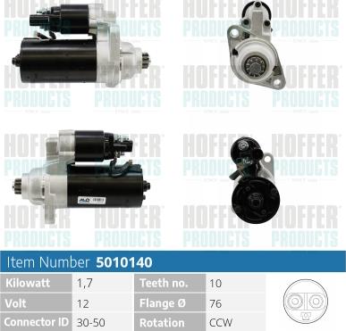 Hoffer H5010140 - Démarreur cwaw.fr