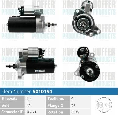 Hoffer H5010154 - Démarreur cwaw.fr