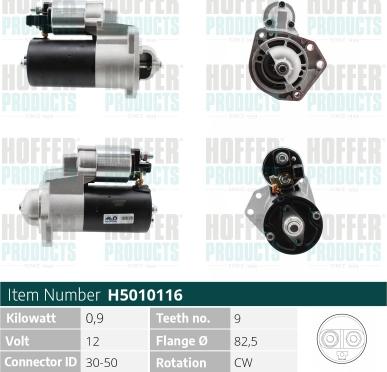 Hoffer H5010116 - Démarreur cwaw.fr