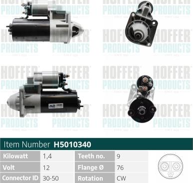 Hoffer H5010340 - Démarreur cwaw.fr