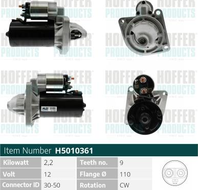 Hoffer H5010361 - Démarreur cwaw.fr